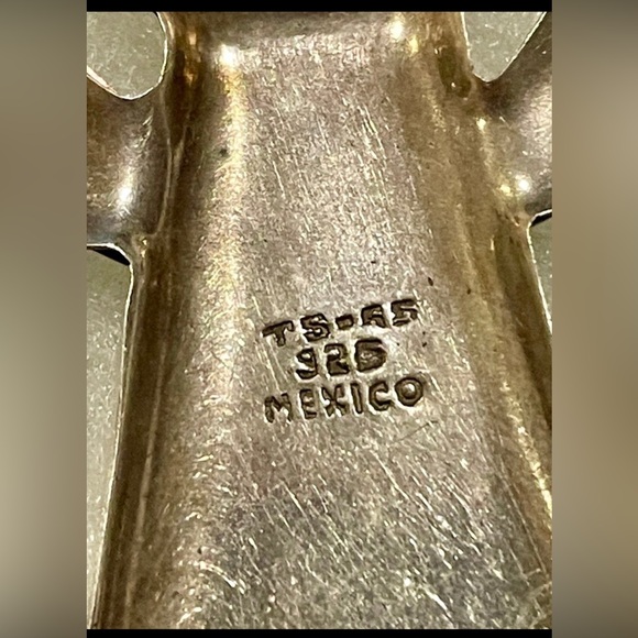 silver TAXCO angel with derby hat large necklace pendant Vintage Mexico 925 - Picture 3 of 5